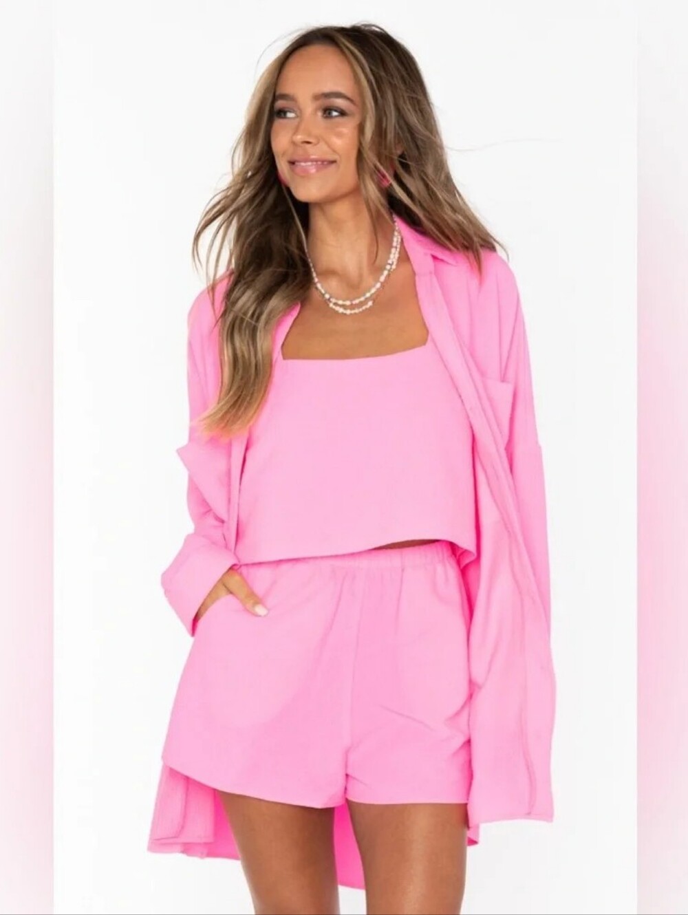 Show Me Your MuMu Tara Crop Top Bubblegum Gauze Medium